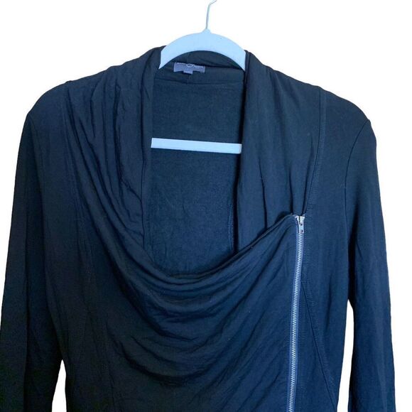 Market & Spruce Womens Size Small Black Zipper Sweater Long Sleeve Jacket - Picture 2 of 6